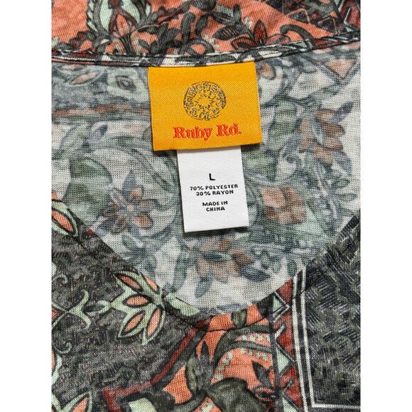 Ruby Rd Printed Blouse/Tunic, Size L - Picture 6 of 6